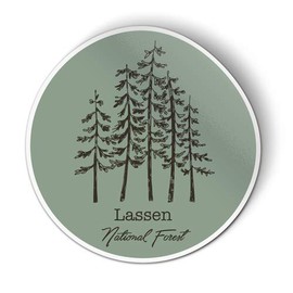 Squiddy Lassen National Forest - Vinyl Sticker for Car, Laptop, Notebook (4" Wide)