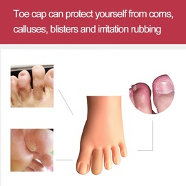 16 Pieces Toe Caps, Toe Protector Toe Covers, Toe Cushion to Protect Toe from Rubbing, Ingrown Toenails, Corns, Blisters, Hammer Toes and Other Painful Toe Problems (Beige)