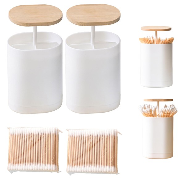 Sonwaha Pack of 2 Pop-Ups Cotton Buds Container + 200
