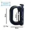 Holesto Plastic Carabiner - Tactical Carabiner Clip Black - Durable