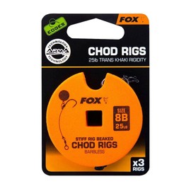 Fox edges micro barbed chod rigs for fishing, Stiff Chod Rig 25lb sz8 Standard