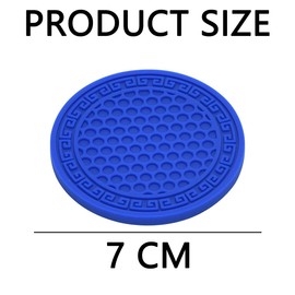 JNNJ Pack of 2 Honeycomb Pattern Car Coasters, Car Coasters Made of PVC Plastic for Travel, Insert Coasters Slip Inner Cup Vehicle Accessories Mats Honeycomb (Blue)
