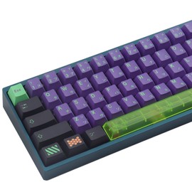 Keycaps PBT Cherry Profile Japanese Keycap 135 Keys Dye Sublimation Keycaps with 7U Clear Spacebar for Gateron Kailh Cherry MX Switches ANSI Layout Mechanical Keyboards