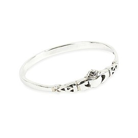 Solid 925 Sterling Silver Claddagh stacking Ring in sizes G-Z (V)