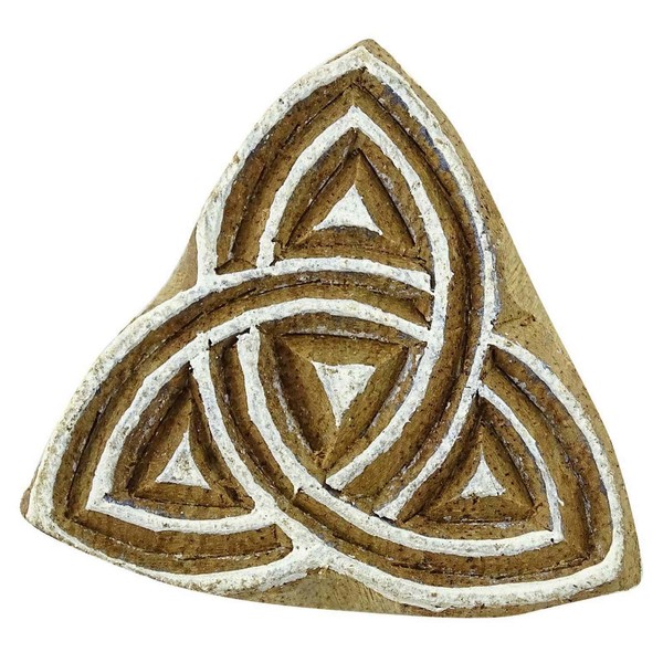 Knitwit Celtic Triangle Indian Wood Block Art Handcarved Textile Stamp