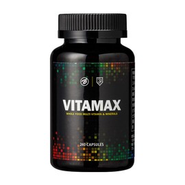 BULK SPORTS Multi-Vitamin Minerals Vitamax Naturally Sourced Premium Ingredients Vitamins 12 Types Minerals 10 Types Zinc Iron 240 Capsules 30-Day Supply Supplement