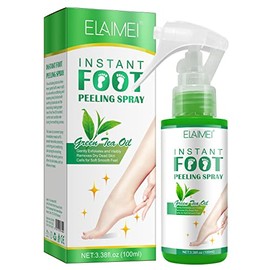 Spray hidratante para exfoliación de pies de té verde, elimina la piel muerta en segundos