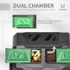 43-Gallon Green Outdoor Tumbling Compost Bin 360 Degrees Dual Chamber