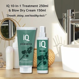 IQ Intelligent Haircare 10 in 1 (250ml) & Blow Dry Cream (150ml) - Haircare Duo for Styling and Protection, Nourishing Multi-Action Treatment and Heat Protectant for Smooth, Manageable Hair