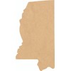 Mississippi Wood State 5" Shape, Unfinished MDF Craft State Cutout,