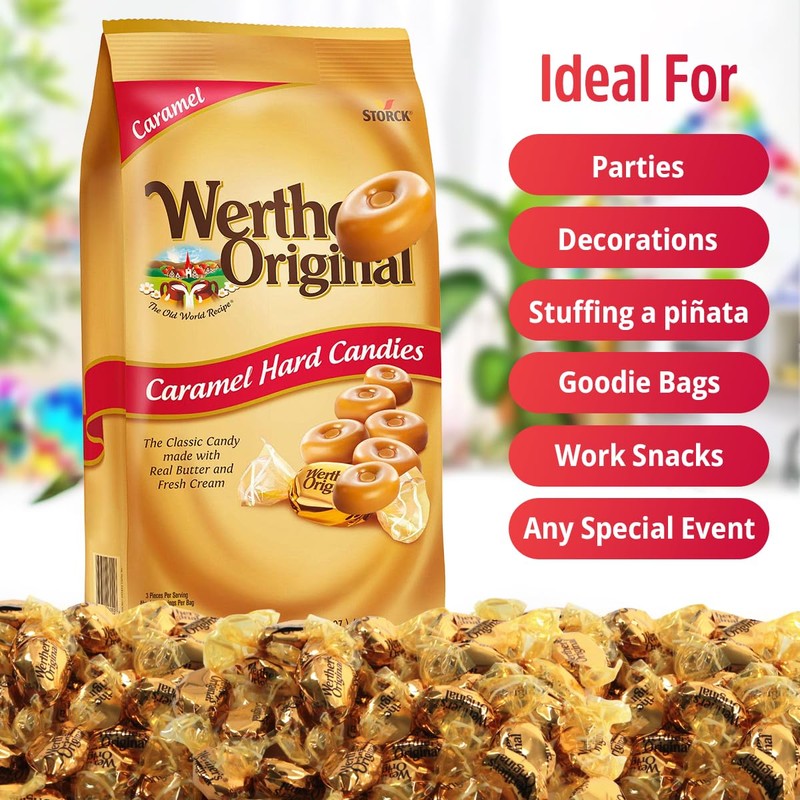 Werther’s Original Caramel Hard Candy, 39.75oz Pack of Carmels Candy,