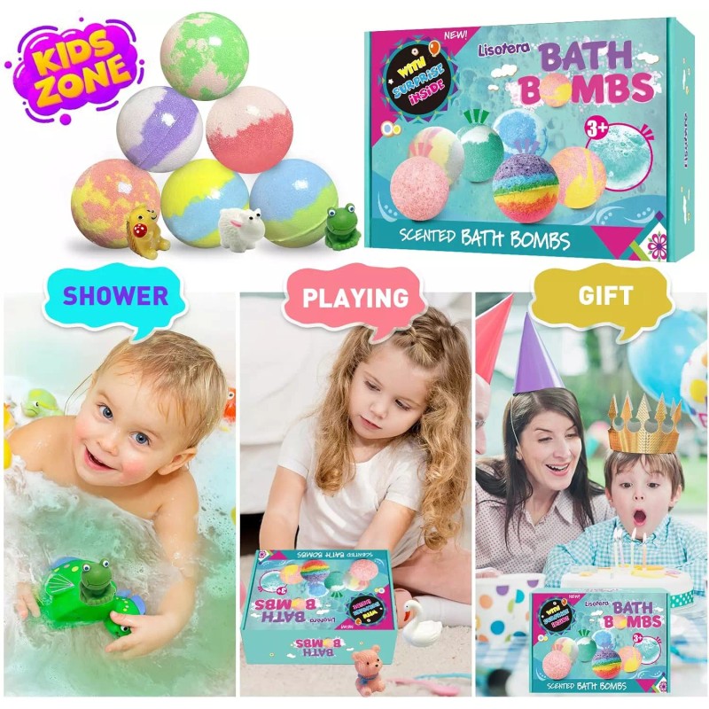 Bath Bombs for Kids 12Pcs Bath Bombs with Surprise Toys