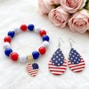 Patriotic 4th of July Flag Earrings Bracelet Set for Women