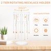 iDavosic.ly 2-Tier Chain Stand Jewellery Rotatable 42-Hook Chain Necklace Storage