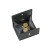 Small Leather Boxed Style wallet with large coin compartment LEAS,
