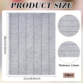 BENECREAT 10-Pack Gray Shoe Sole Boards (11x8.7 Inch) - Non-Woven, Tear-Resistant for DIY Shoemaking, Sports & Casual Footwear