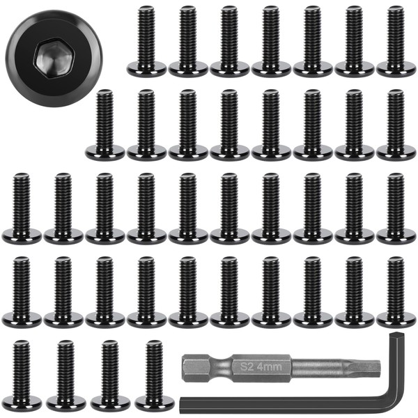 Pack of 40 M5 Screws, M5 x 12 mm Flat