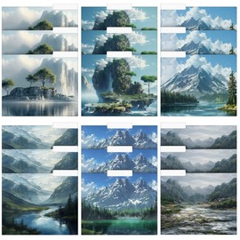 Decorative File Folders – 12-Pack with 6 Nature-Inspired Designs – 1/3-Cut Tabs – 11.75" x 9.5" – Full Color Inside & Out – Bonus Sticky Tabs – Durable Paper Filing Organizers for Office, School