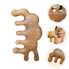 Baluue Massager Scalp Brush Wooden Hair Comb Portable Massage Tool for Blood Circulation