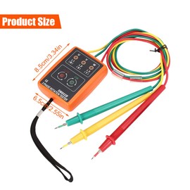 CJBIN Phase Tester Rotary Field Meter AC60 V ~ 600 V, Rotary Field Meter 3 Phase with Crocodile Clips and Buzzer Tester Shows, Suitable for High Voltage Devices