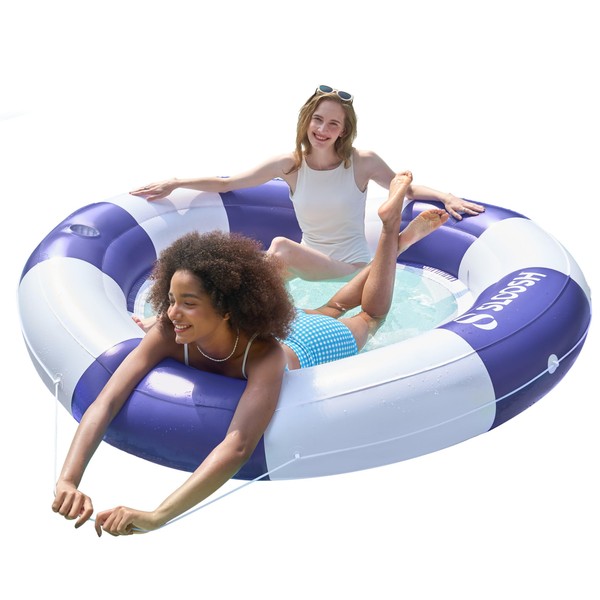 SLOOSH Inflatable Pool Lounger Float with Mesh, Tanning Pool Floats,