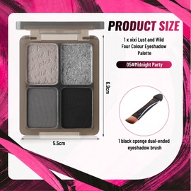 YiGuMy Matte & Shimmer Eyeshadow Palette - Waterproof Long-Lasting Neutral Browns, Champagne & Taupe Kit with Blending Brush, Travel Compact, High Pigment Creamy Shades (Night Party)