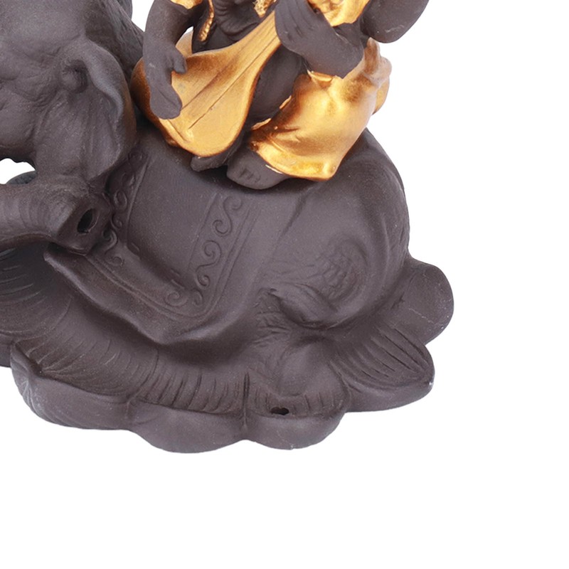 Backflow Incense Burner Pipa Elephant Purple Sands Gold Drawing Portable