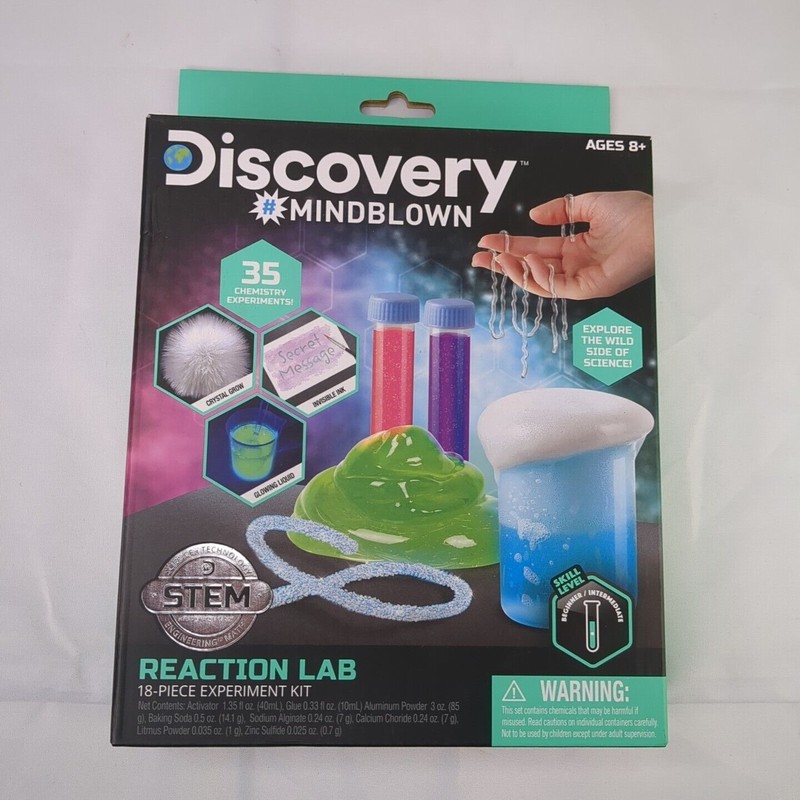 Discovery #Mindblown Reaction Lab 18 Piece Kit Brand New In