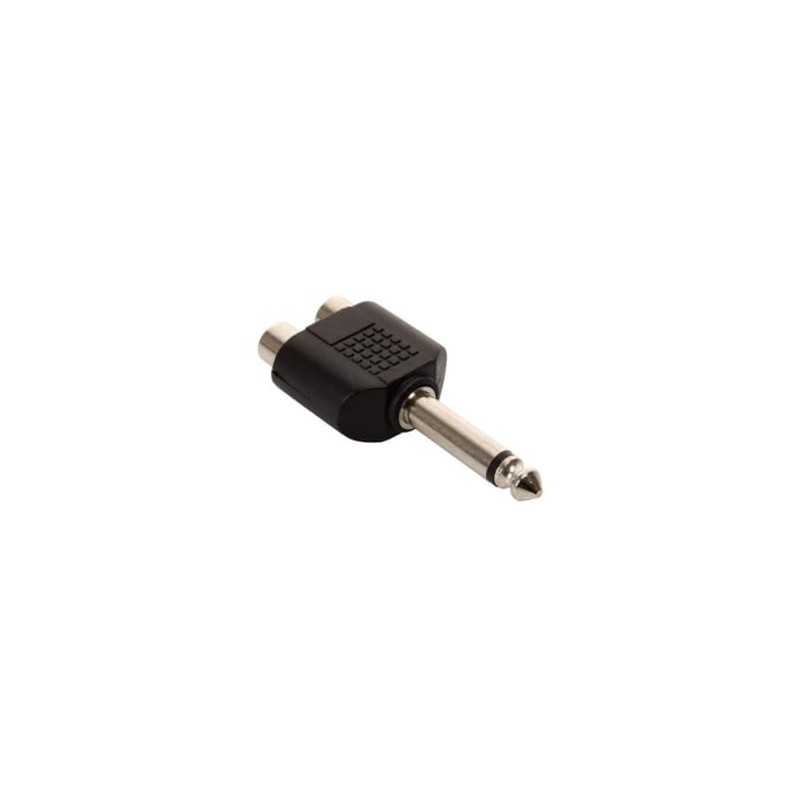 Genérico Adaptador de Plug 6,3 mm a 2 Jack RCA,