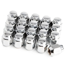 JiiinMiiin Wheel Nuts M12 x P1.5, 60° Taper Seat, 1.1 inches (27 mm) Long, 21HEX, Compatible with Toyota, Mitsubishi, Mazda, Daihatsu, Steel, Set of 20 Nuts