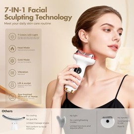 Electric Gua Sha Facial Massager for Face Skincare Routine, Warm and Cool Beauty Tool, Microcurrent Facial Device with Warm Compress and Cold Compress for