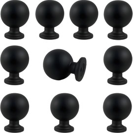 10 Pack Matte Black Cabinet Knobs Small Ball Kitchen Cabinet Hardware Drawer Knobs Pulls KnobScrews for Dresser Vanity Cupboards
