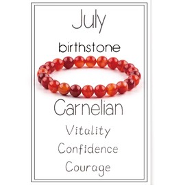 COLORFUL BLING Birthstone Crystal Beads Bracelets Healing Crystal Zodiac Bracelet for Women Natural Stone Chakra Anxiety Relief Zodiac Beaded Bracelets for Birthday Gifts Horoscope Jewelry-july