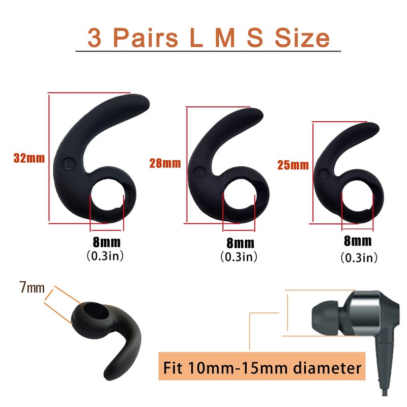 Luckvan Replacement Earbuds Tips Sport Silicone Earhooks Earbuds Cover Eartips