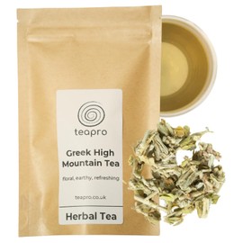 Teapro Greek Mountain Tea 50g | Ironwort Tea Loose Leaf | Caffeine-Free Greek Herbal Tea with Stimulating & Refreshing Aroma | Mursal Tea | Premium 100% Pure & Natural Sideritis Scardica Infusion