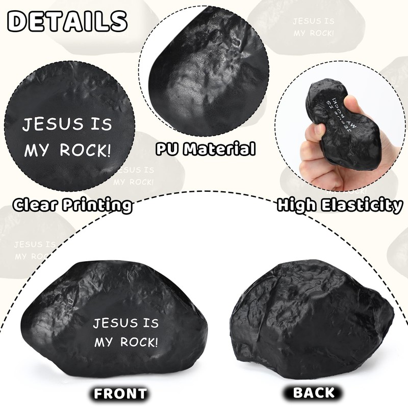 Simgoing 20 Pcs Jesus is My Rock Stress Balls Gift