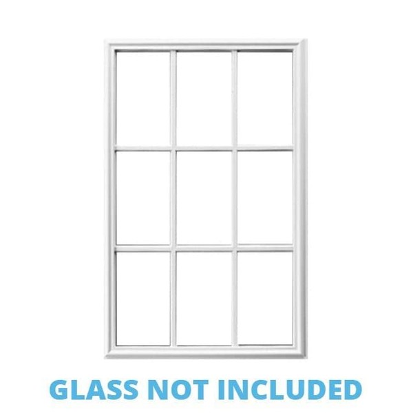 Entry Door Frame Only Replacement Kit-Glass NOT Included! (9 Lite for 1/2" Glass, 22" x 36")