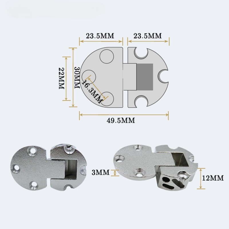 AQUALOACH Folding Table Hinges, Set of 2, Zinc Alloy, Durable,