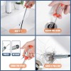 KeyFar 35.5inch Drain Clog Remover(1pcs), 25inch Drain Snake Hair Remover(6pcs)