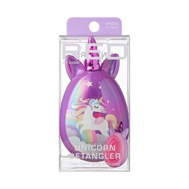 Red by Kiss Unicorn Detangler Brushes, Cute Kids Hairbrush Easy Wet Dry Hair Detangling & Styling, Scalp Massage & Smooth (Mini, Purple)