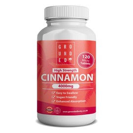 Grounded High Strength Cinnamon 4000mg, 120 Tablets, 2 Month Supply