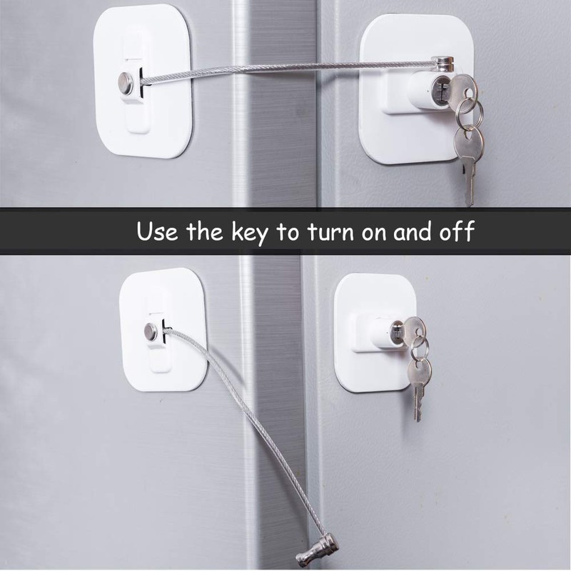 Fridge Lock,Refrigerator Locks,Freezer Lock with Key for Child Safety,Locks to