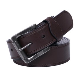 BelePala Men's Belts Leather Big and Tall Belts for Men Dress Jeans 36 to 82 IN, Charming Dark Brown, 47"(Waist: 40"-43")