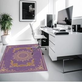 Chair Mat for Hardwood Floor Office for Carpet Desk Computer Chair Mat Under Desk Rug Protector for Rolling Chair, Computer Gaming Chair Mat (Purple, 36“x48”)