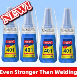 Super Glue 401,  Instant Adhesive, Multipack Cyanoacrylate Strong Clear Glue for Shoe Sole Repair, Ceramic Plastic Metal Wood Pottery Leather Glass Rubber, Strong Bonding:_2 PCS