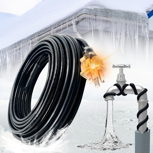 MAXKOSKO Self-regulating Pipe Heat Cable for Pipe Freeze Protection, Roof