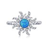 REDSUN Opal Sun Ring 925 Sterling Silver Opal Rings for