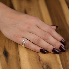 Materia Women's Ring 925 Sterling Silver Wrap Ring Wide Filigree Jewellery Silver Ring with Gift Box #SR-78, Sterling Silver