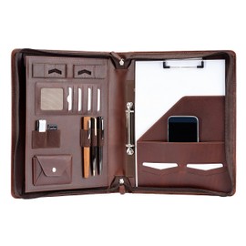 HÖRNER Berlin Conference Folder DIN A4 I Cognac I Genuine Leather I File Folder I Document Folder I Modern Design I Women & Men I Briefcase I Ring Binder I Document Bag