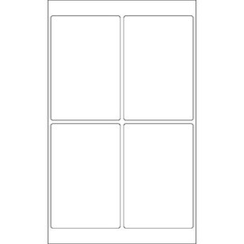 Box Partners LL130 4 x 6 in. White Rectangle Laser Labels - Pack of 400